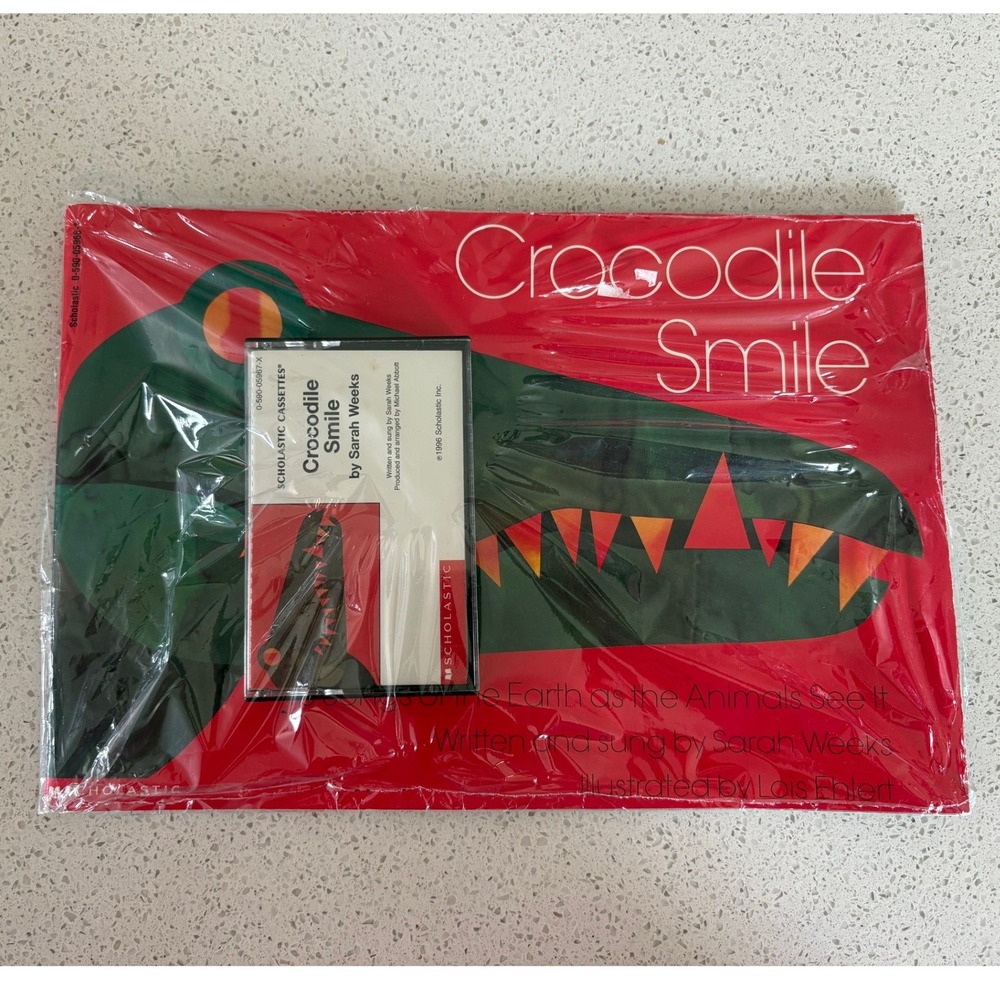 Vintage Scholastic Crocodile Smile Book and Cassette Tape Sarah Week Lois Ehlert
